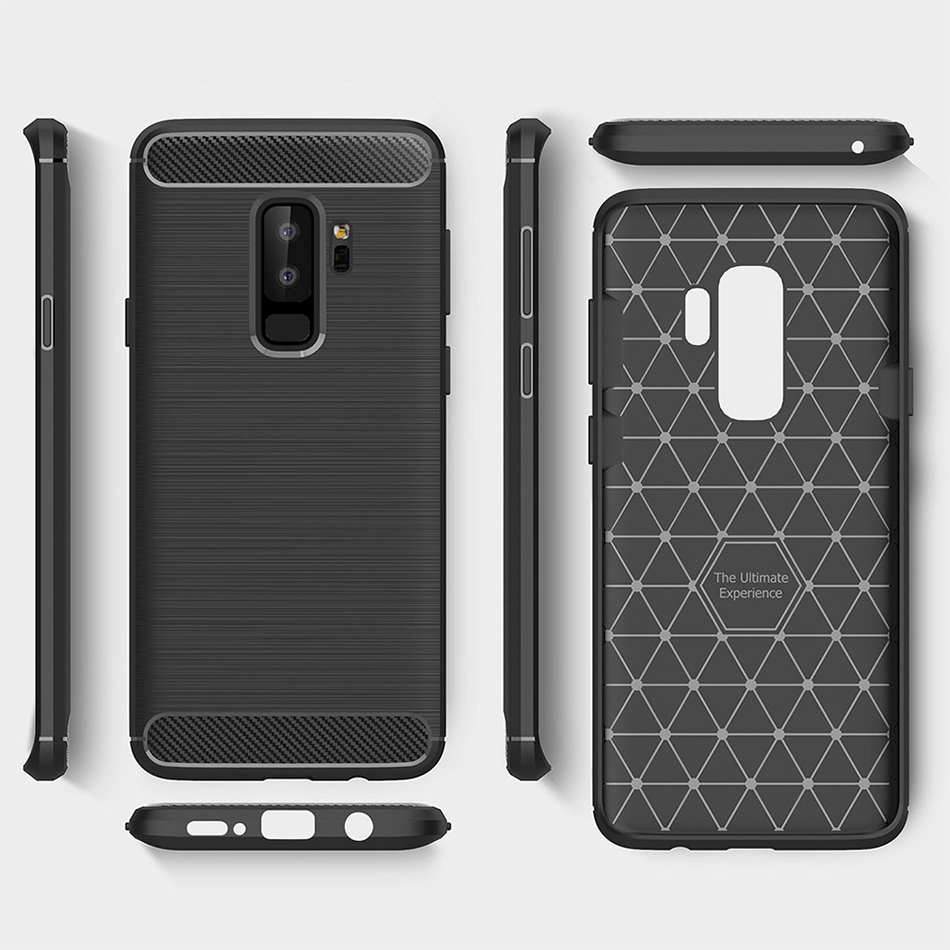 Flexi Slim Carbon Fibre Case for Samsung Galaxy S9+ (Brushed Black)
